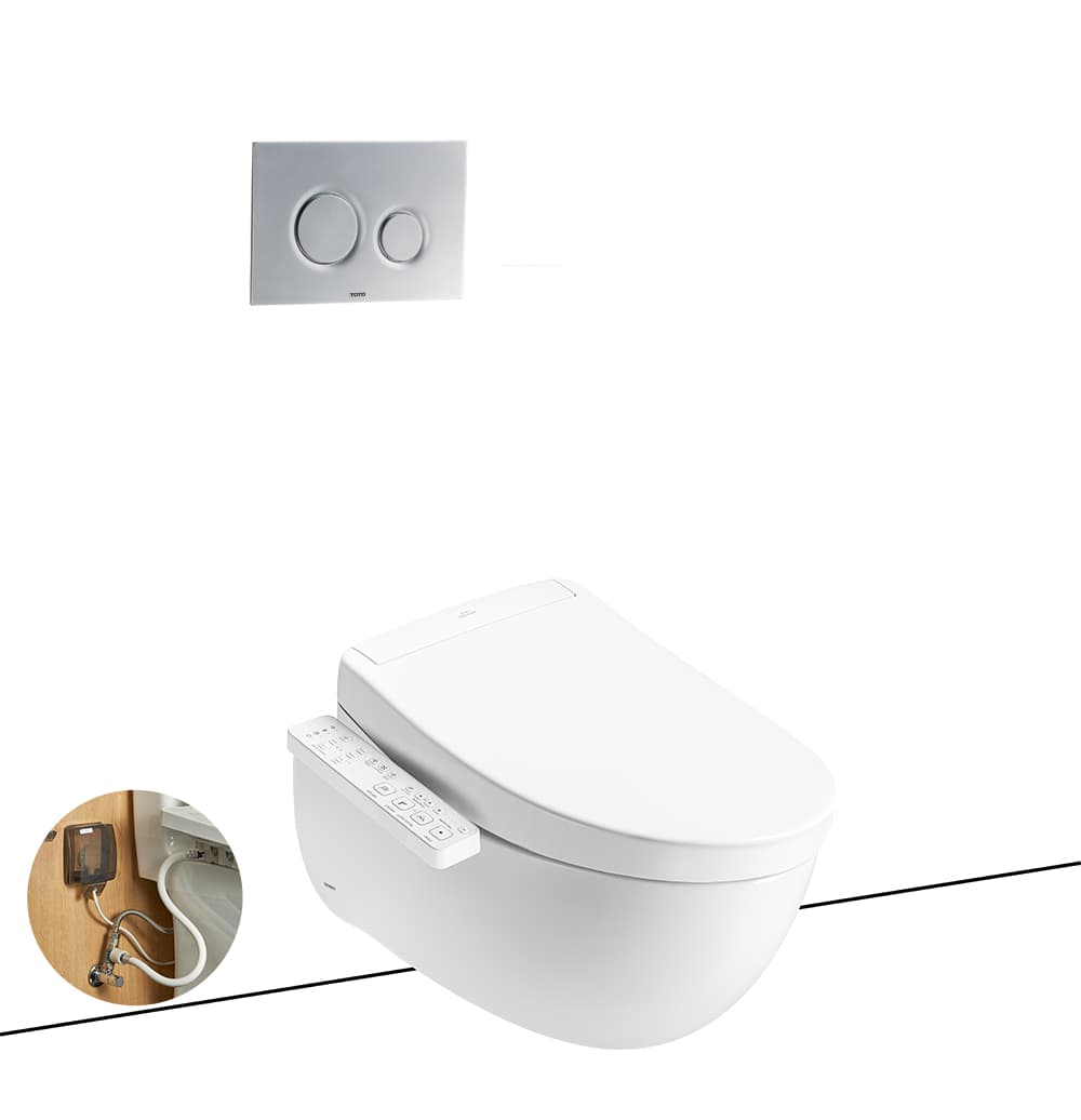 Sản phẩm Bàn cầu treo tường TOTO CW812RA-TCF33461GAA-WH172A-MB174P mã CW812RA-TCF33461GAA-WH172A-MB174P vị trí 8