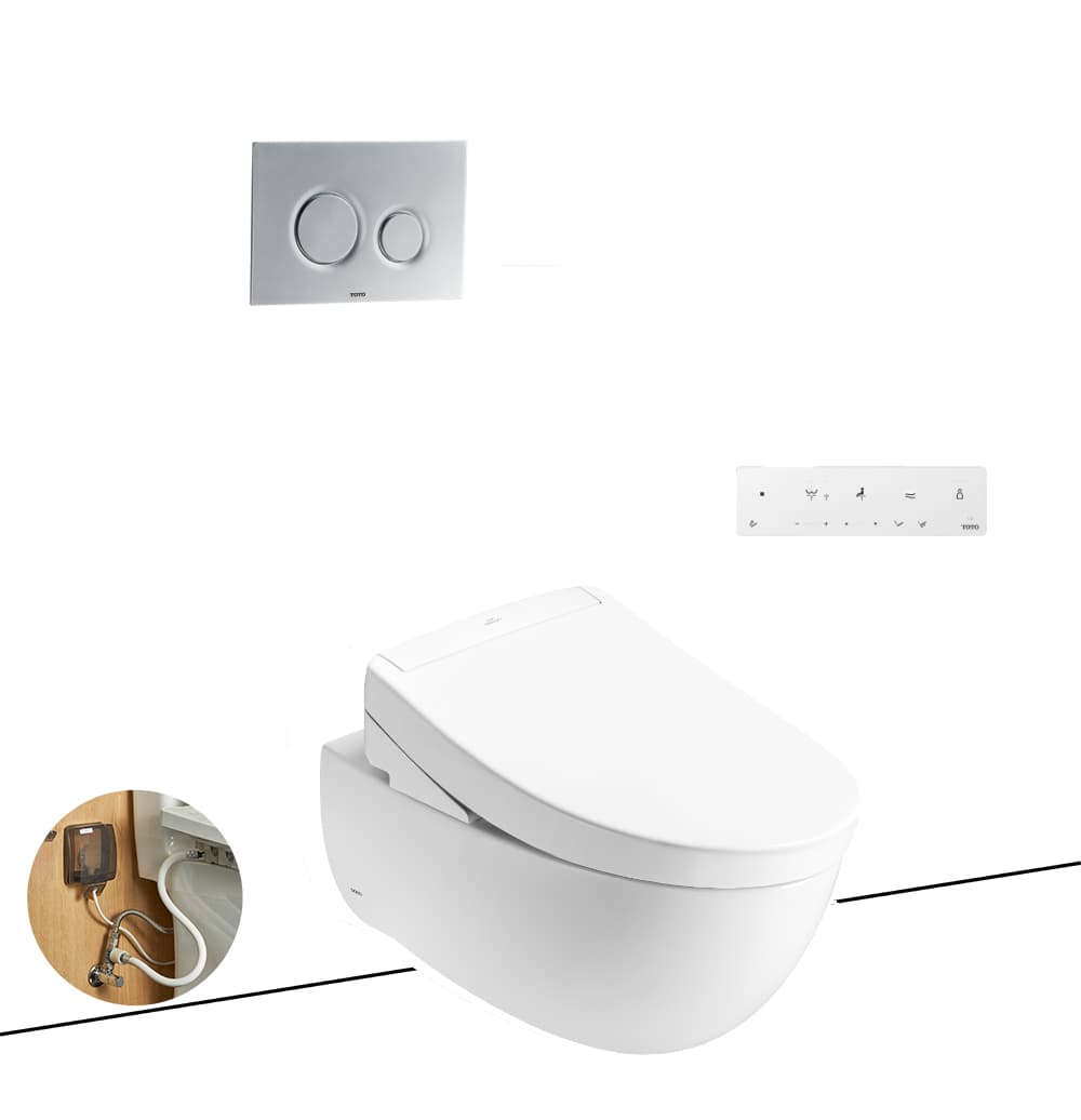 Sản phẩm Bàn cầu treo tường TOTO CW812RA-TCF34461GAA-WH172A-MB174P mã CW812RA-TCF34461GAA-WH172A-MB174P vị trí 7