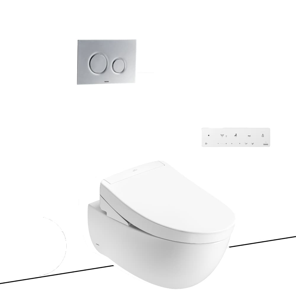 Sản phẩm Bàn cầu treo tường TOTO CW812REA-TCF34461GAA-WH172AT-TCA465-MB174P mã CW812REA-TCF34461GAA-WH172AT-TCA465-MB174P vị trí 6