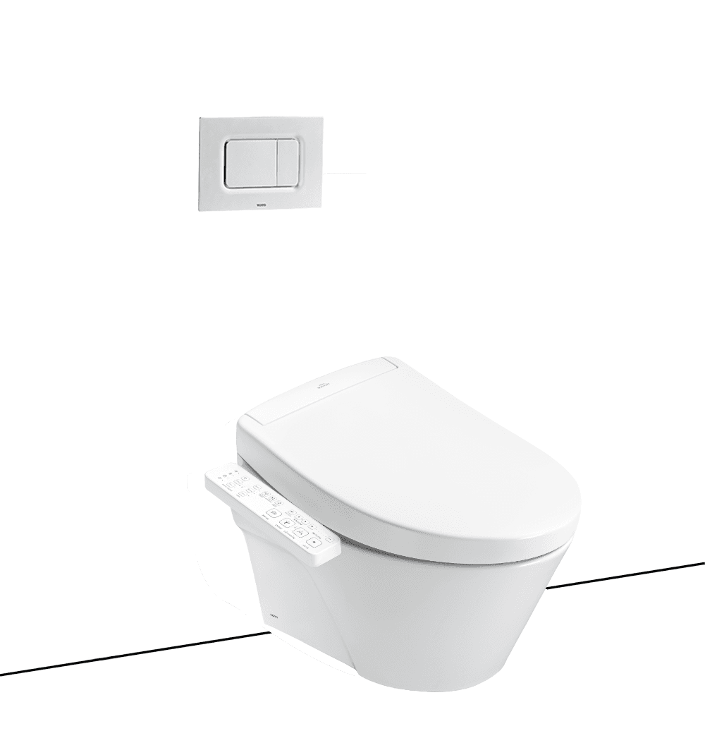 Sản phẩm Bàn cầu treo tường TOTO CW822REA-TCF33461GAA-WH172AT-TCA465-MB170P mã CW822REA-TCF33461GAA-WH172AT-TCA465-MB170P vị trí 2