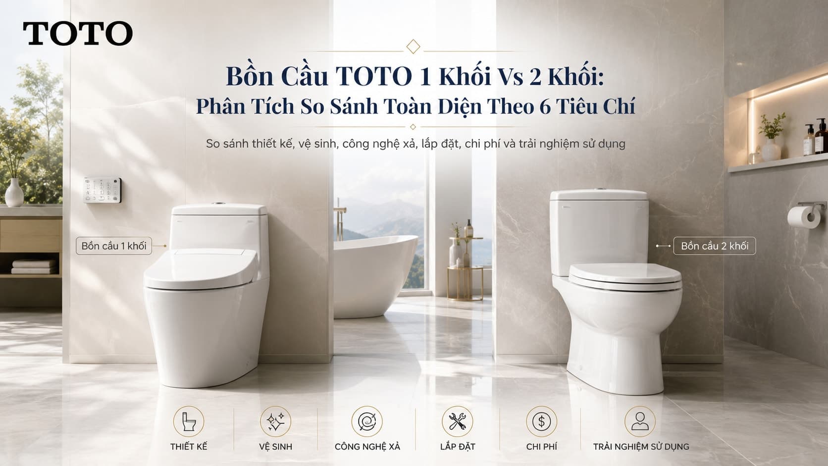 Ảnh bài viết Bồn Cầu TOTO 1 Khối Vs 2 Khối: Phân Tích So Sánh Toàn Diện Theo 6 Tiêu Chí