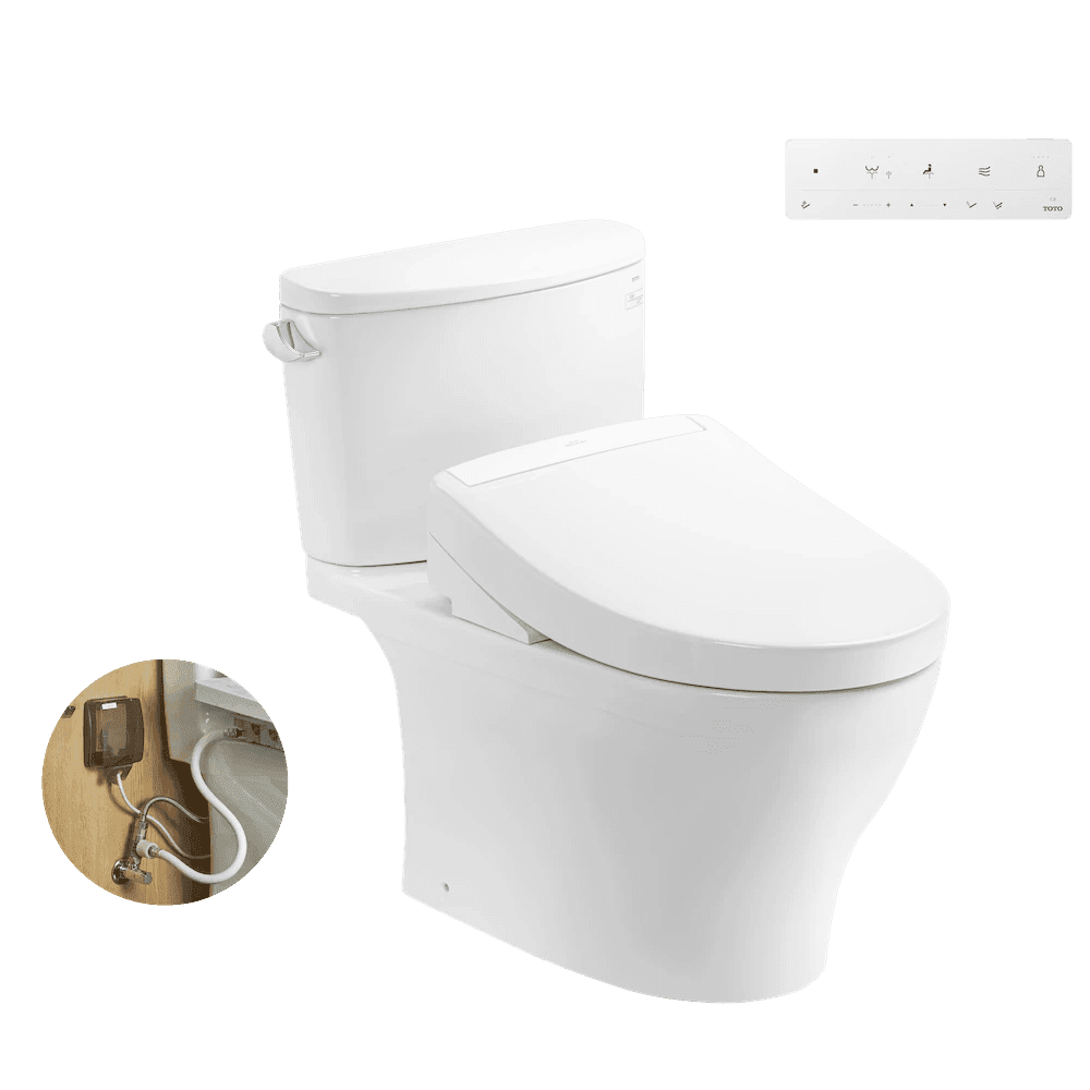 Bàn cầu 2 khối kèm nắp rửa điện tử WASHLET dòng S5 – TCF34461GAA TOTO CS767CRW25