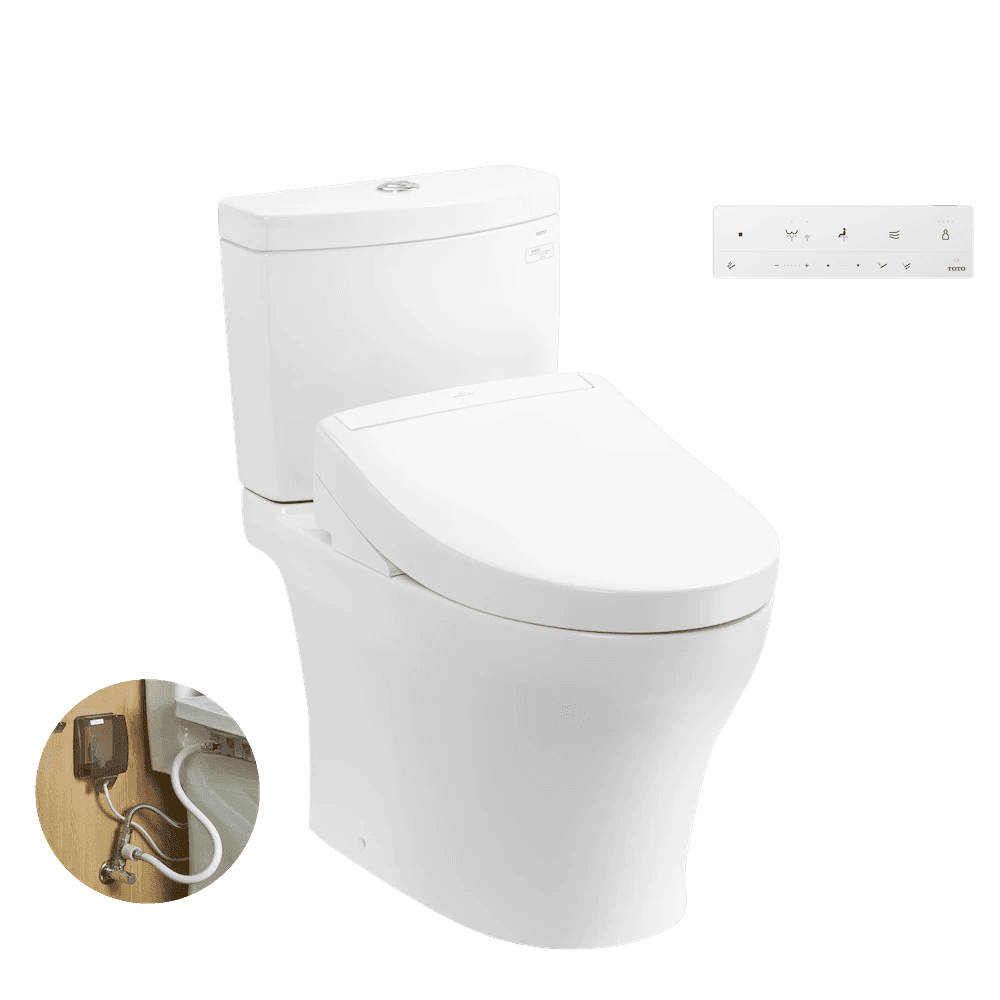 Bàn cầu 2 khối kèm nắp rửa điện tử WASHLET dòng S5 – TCF34461GAA TOTO CS769DRW25