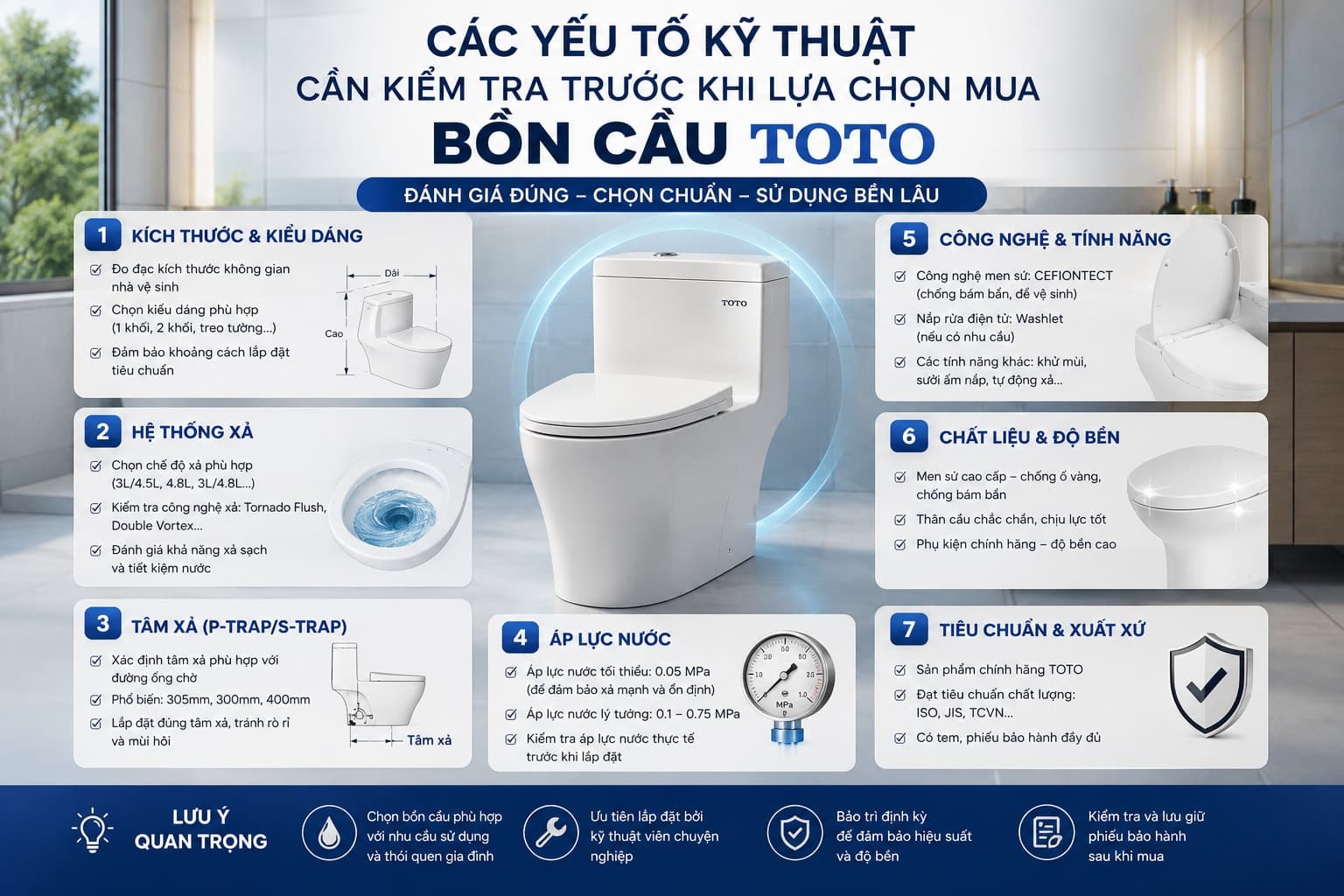 Các yếu tố kỹ thuật cần kiểm tra trước khi lựa chọn mua bồn cầu TOTO - hình 58