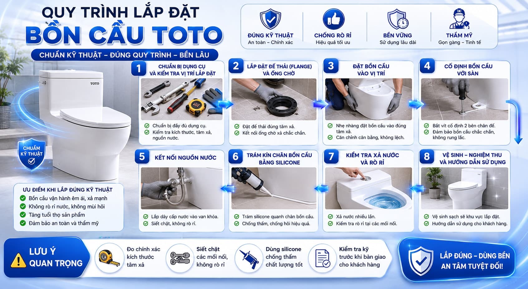 Quy trình lắp đặt bồn cầu TOTO chuẩn kỹ thuật theo các bước tiêu chuẩn - hình 69