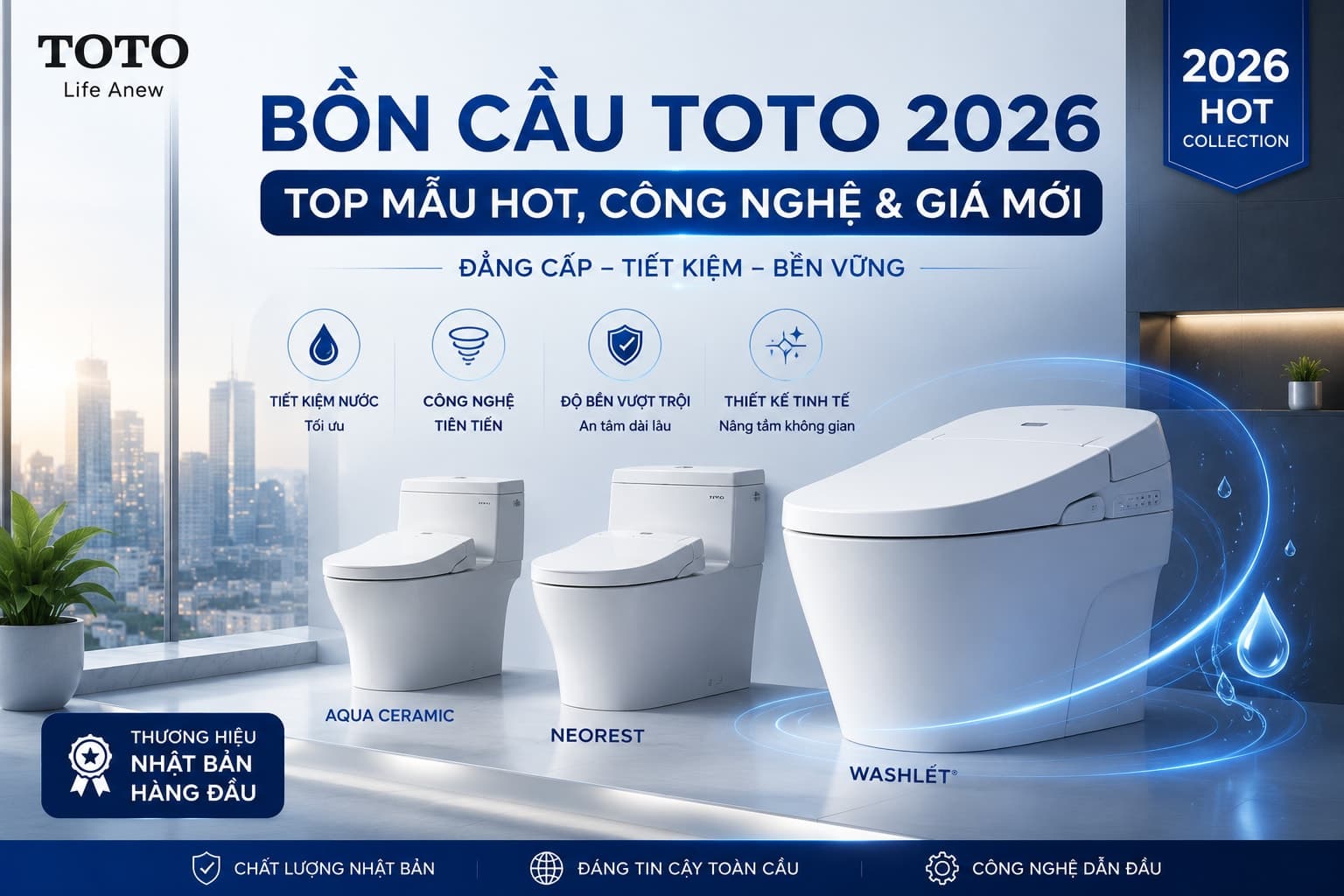 Ảnh bài viết mới Bồn Cầu TOTO: Phân Tích Toàn Diện 2026 - Công Nghệ, Phân Loại Và Bảng Giá Tham Chiếu