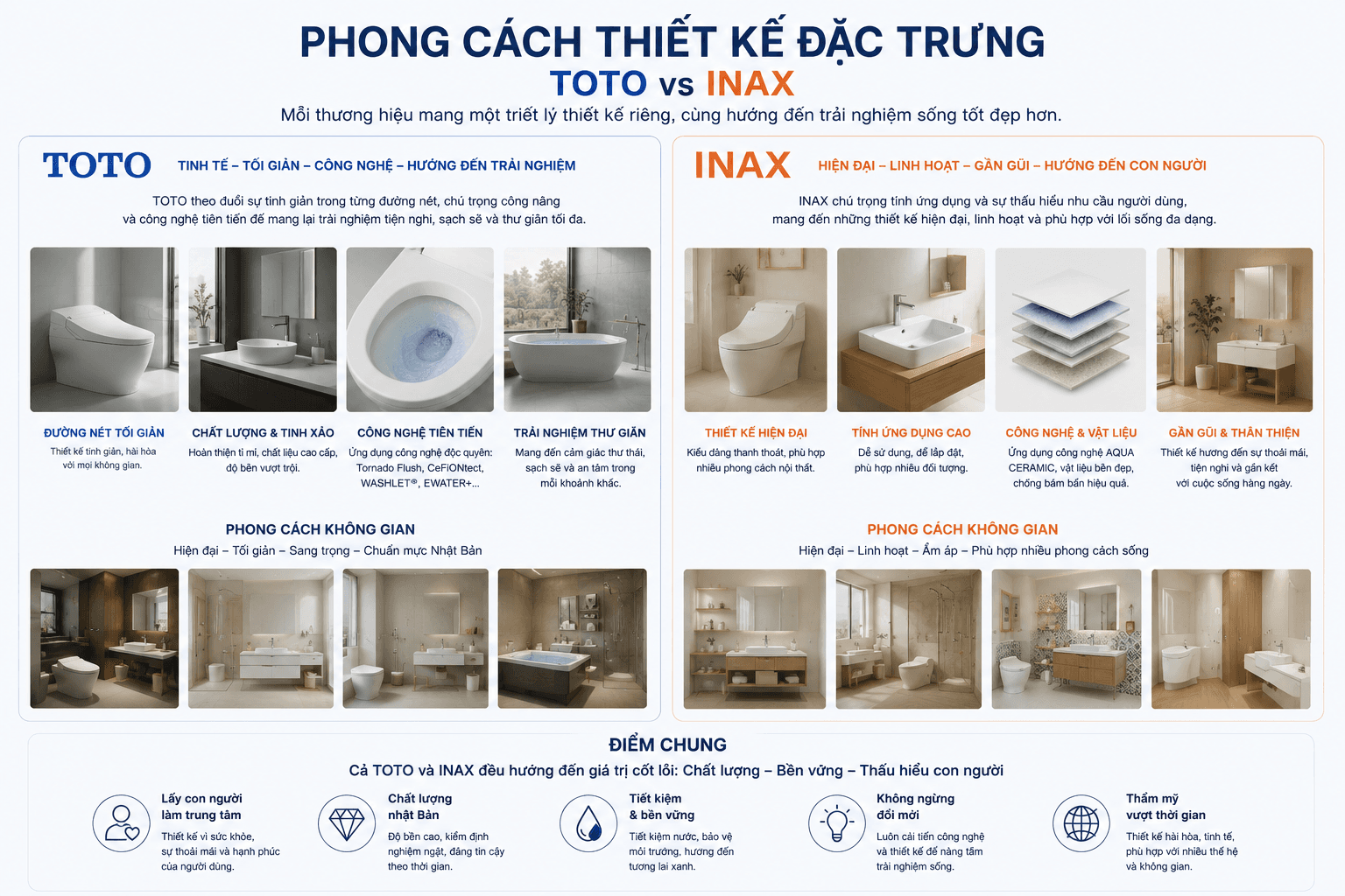 Phong cách thiết kế đặc trưng TOTO vs INAX - hình 54