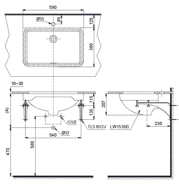 Ảnh 4 sản phẩm Chậu rửa âm bàn TOTO LW1536VXW_TL516GV mã LW1536VXW_TL516GV
