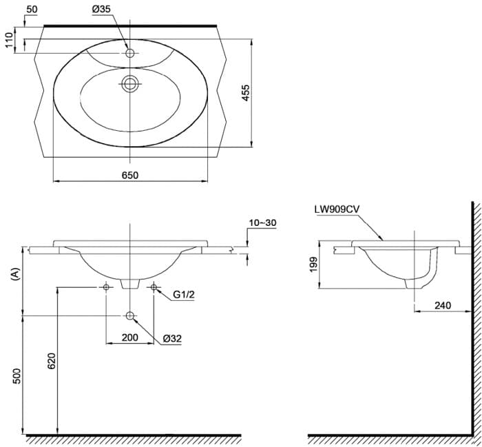 Ảnh 3 sản phẩm Chậu rửa dương vành TOTO L909CXW mã L909CXW