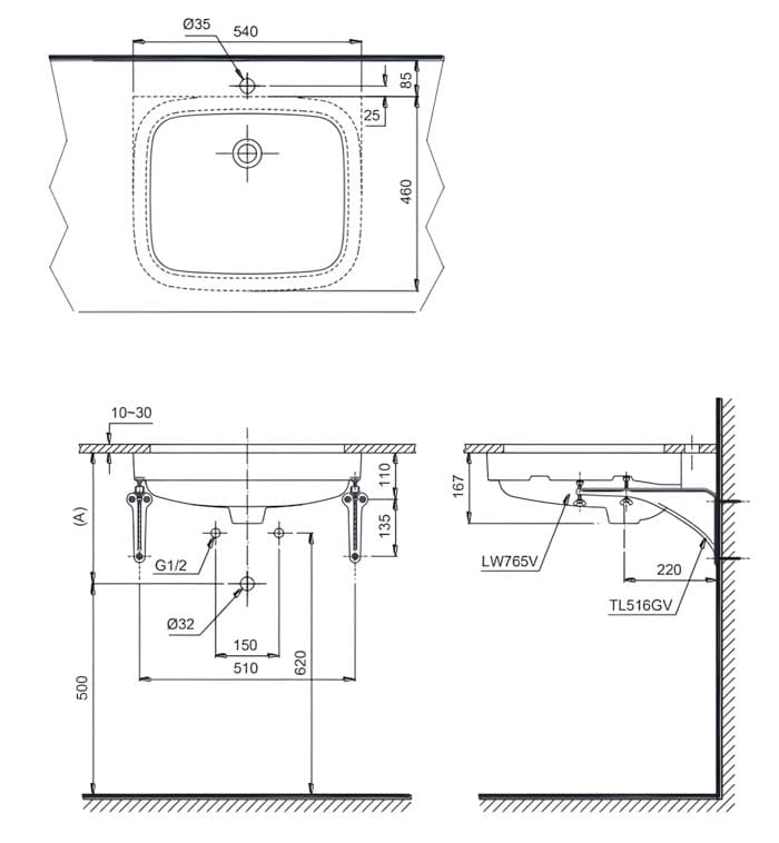 Ảnh 3 sản phẩm Chậu đặt âm bàn TOTO LT765XW mã LT765XW