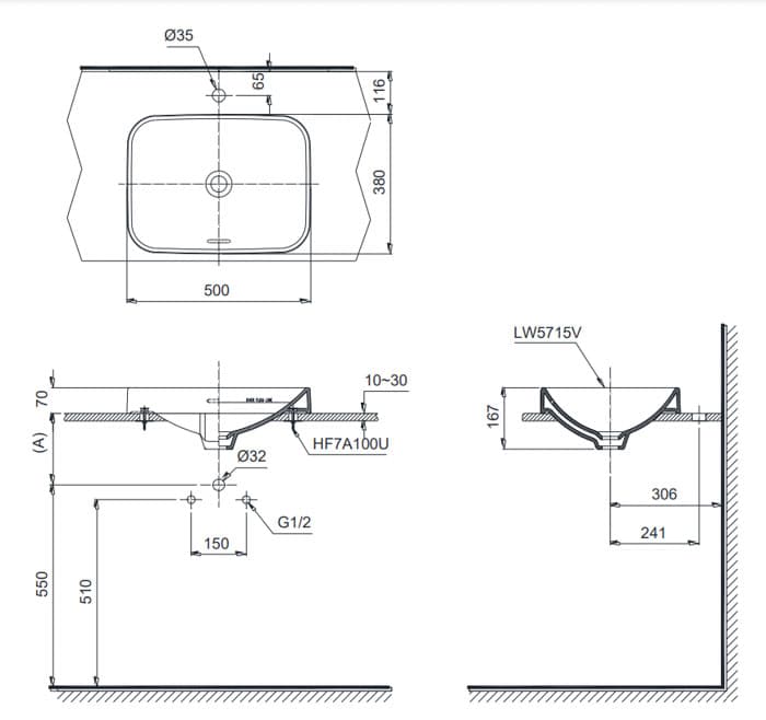 Ảnh 2 sản phẩm Chậu đặt bàn TOTO LT5715XW mã LT5715XW