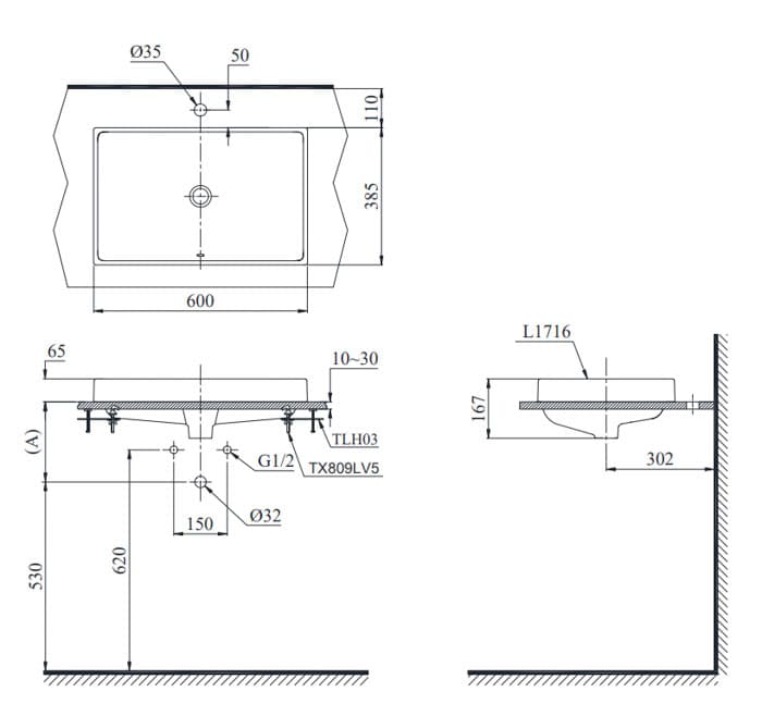 Ảnh 3 sản phẩm Chậu đặt trên bàn TOTO L1716W mã L1716W