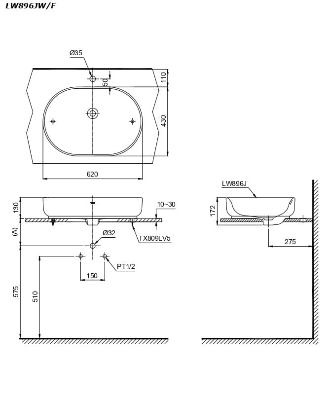 Ảnh 2 sản phẩm Chậu đặt trên bàn TOTO LW896JW/FFRG mã LW896JW/FFRG