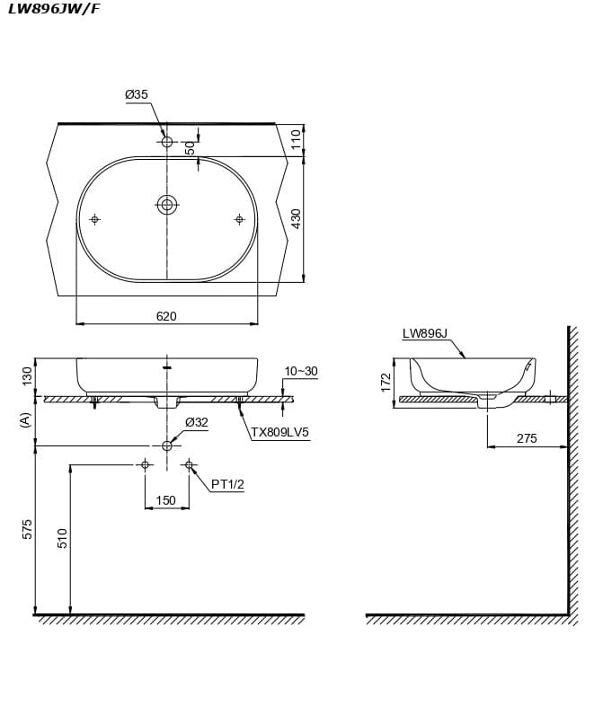 Ảnh 2 sản phẩm Chậu đặt trên bàn TOTO LW896JW/FMDR mã LW896JW/FMDR