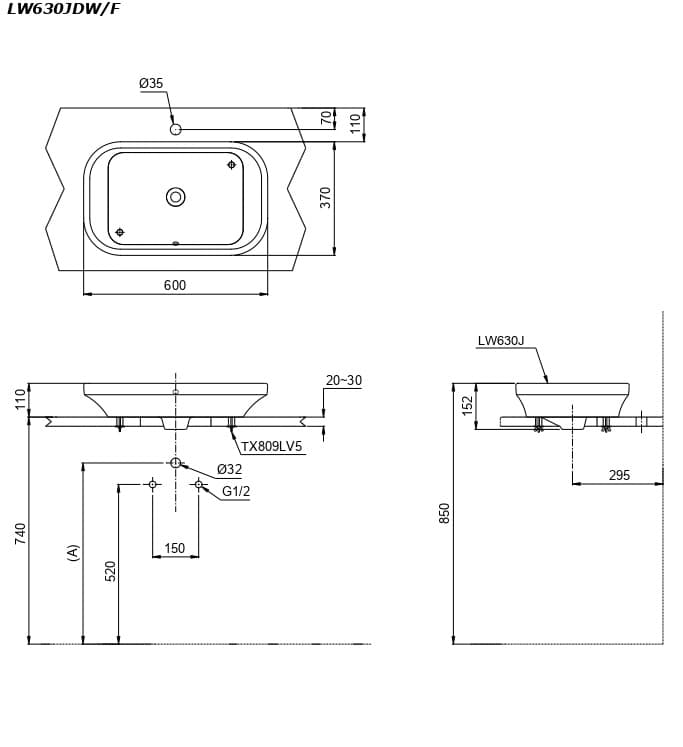 Ảnh 3 sản phẩm Chậu đặt trên bàn TOTO LW630JDW/FSCR mã LW630JDW/FSCR