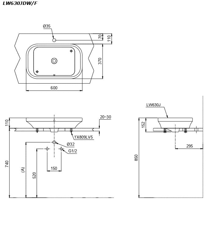 Ảnh 3 sản phẩm Chậu đặt trên bàn TOTO LW630JDW/FASB mã LW630JDW/FASB